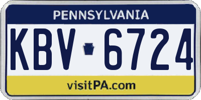 PA license plate KBV6724