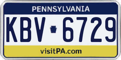 PA license plate KBV6729