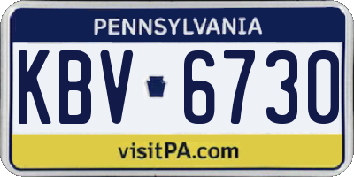 PA license plate KBV6730