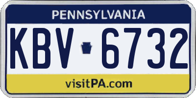 PA license plate KBV6732