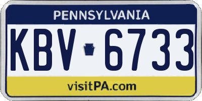 PA license plate KBV6733