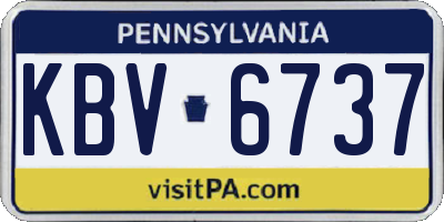PA license plate KBV6737