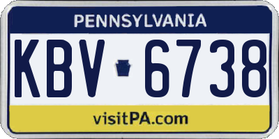 PA license plate KBV6738