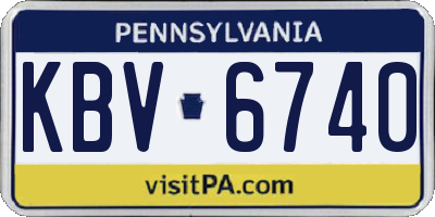 PA license plate KBV6740