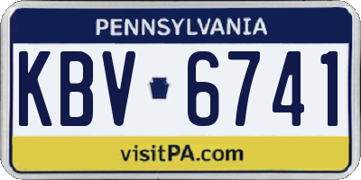 PA license plate KBV6741