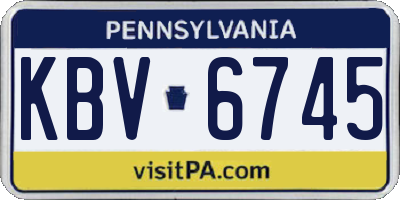PA license plate KBV6745