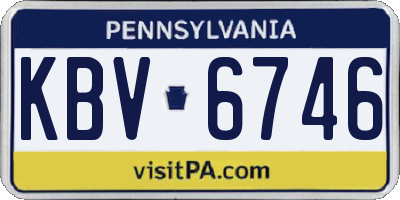 PA license plate KBV6746
