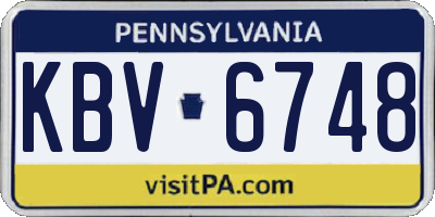 PA license plate KBV6748