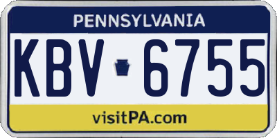 PA license plate KBV6755