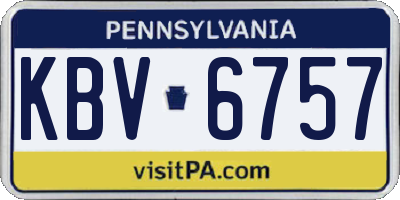 PA license plate KBV6757