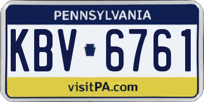 PA license plate KBV6761