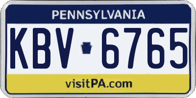 PA license plate KBV6765