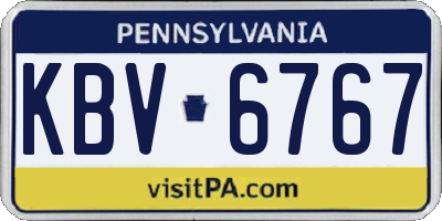 PA license plate KBV6767