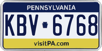 PA license plate KBV6768