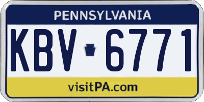 PA license plate KBV6771