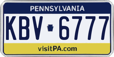 PA license plate KBV6777