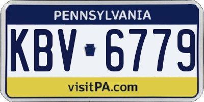 PA license plate KBV6779