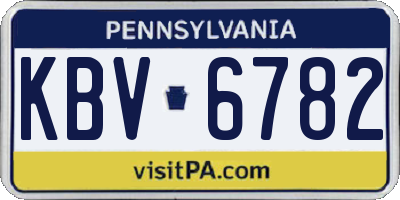 PA license plate KBV6782