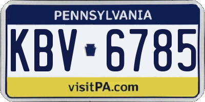 PA license plate KBV6785