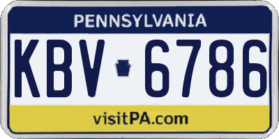 PA license plate KBV6786
