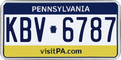 PA license plate KBV6787