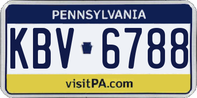 PA license plate KBV6788