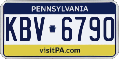 PA license plate KBV6790
