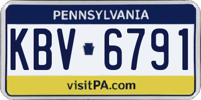 PA license plate KBV6791