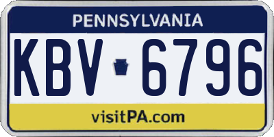 PA license plate KBV6796