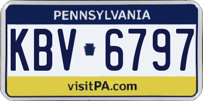 PA license plate KBV6797