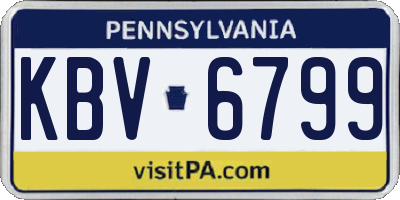 PA license plate KBV6799