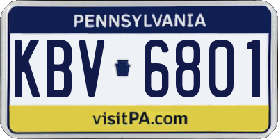 PA license plate KBV6801