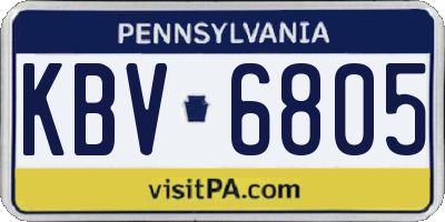 PA license plate KBV6805