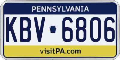 PA license plate KBV6806