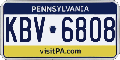 PA license plate KBV6808
