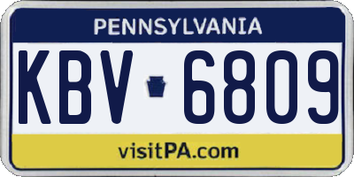 PA license plate KBV6809
