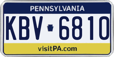 PA license plate KBV6810
