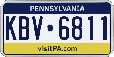 PA license plate KBV6811