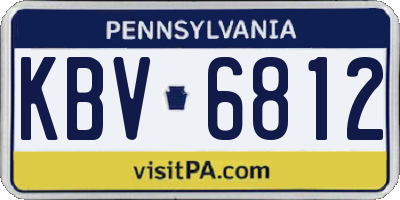 PA license plate KBV6812
