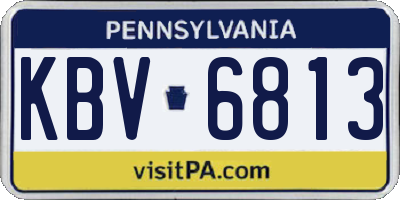 PA license plate KBV6813