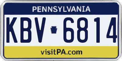 PA license plate KBV6814