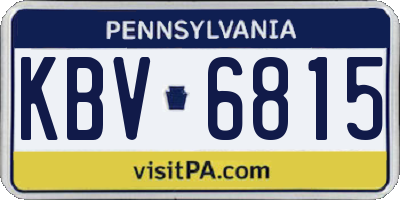 PA license plate KBV6815