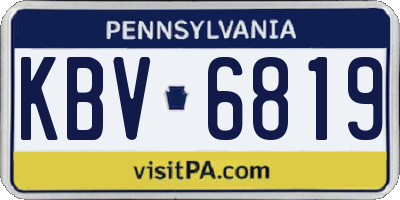 PA license plate KBV6819