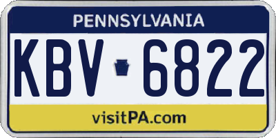 PA license plate KBV6822