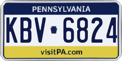 PA license plate KBV6824