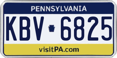 PA license plate KBV6825