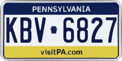 PA license plate KBV6827
