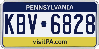 PA license plate KBV6828