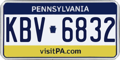 PA license plate KBV6832