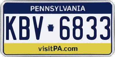 PA license plate KBV6833